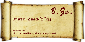 Brath Zsadány névjegykártya